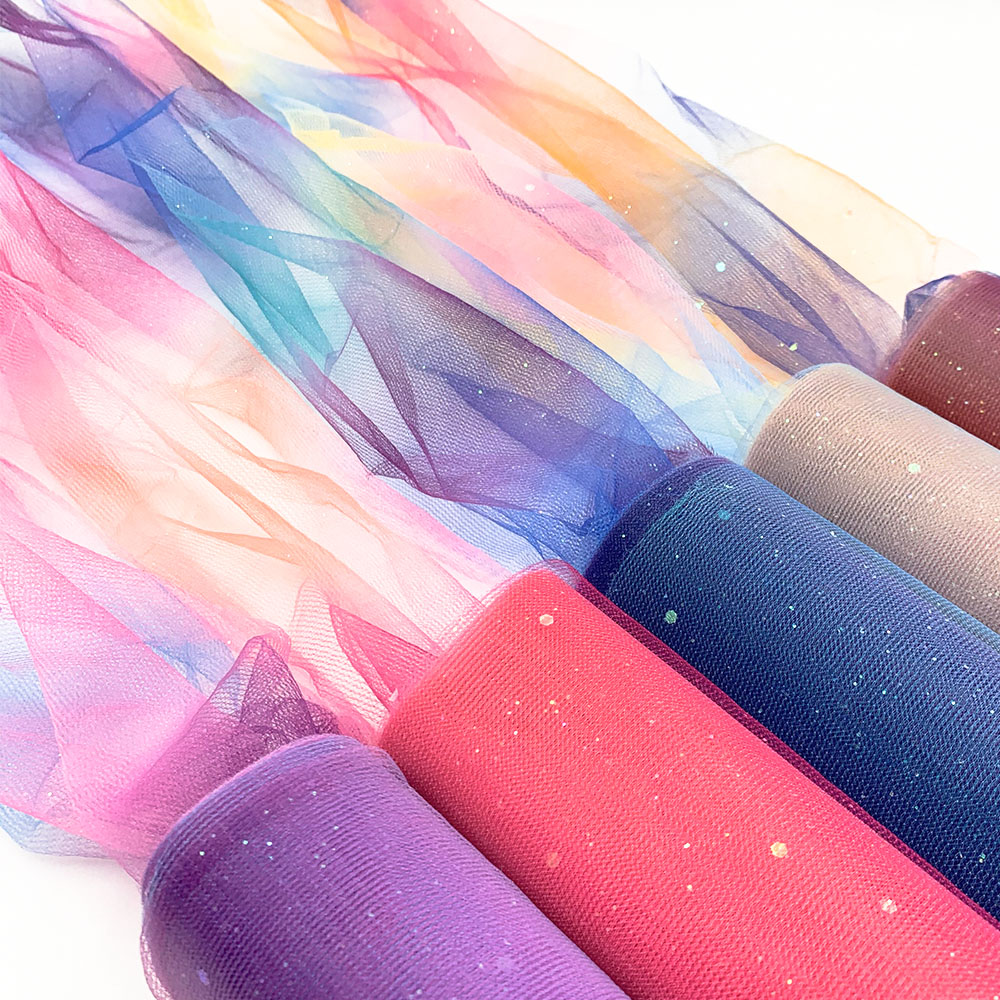 Table Runner Sequin - 10Yard Gulungan Tulle Glitter Pelangi untuk