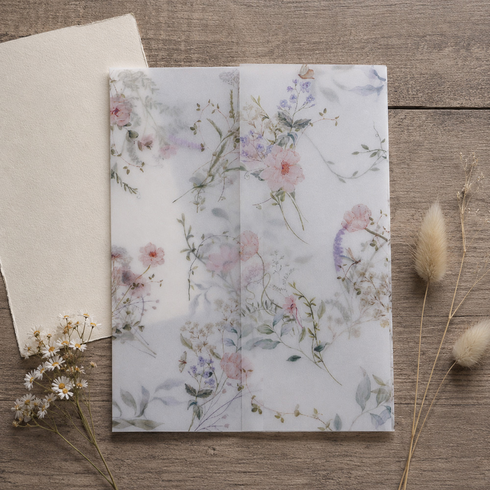 Wedding Envelopes - 20/50 pcs Kertas Vellum dengan Gambar