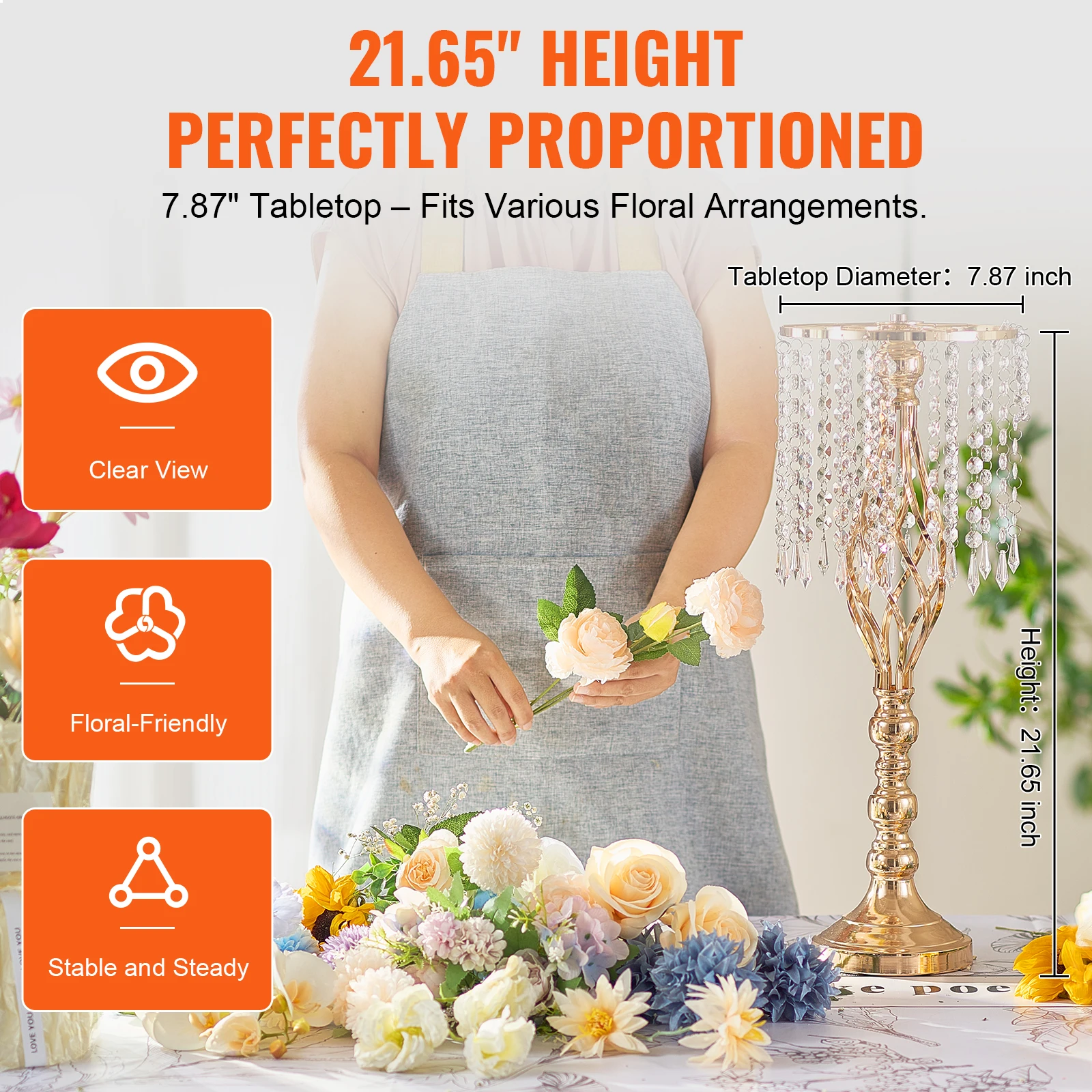 VEVOR Kristal Tinggi Bunga Per - Centerpiece Vase Tall ulasan dan harga
