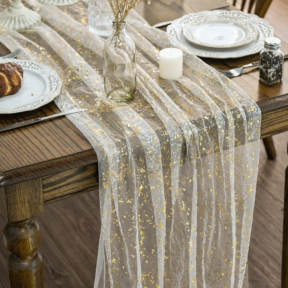 Taplak Meja Berkilau Emas deng - Table Runner Sequin ulasan dan harga