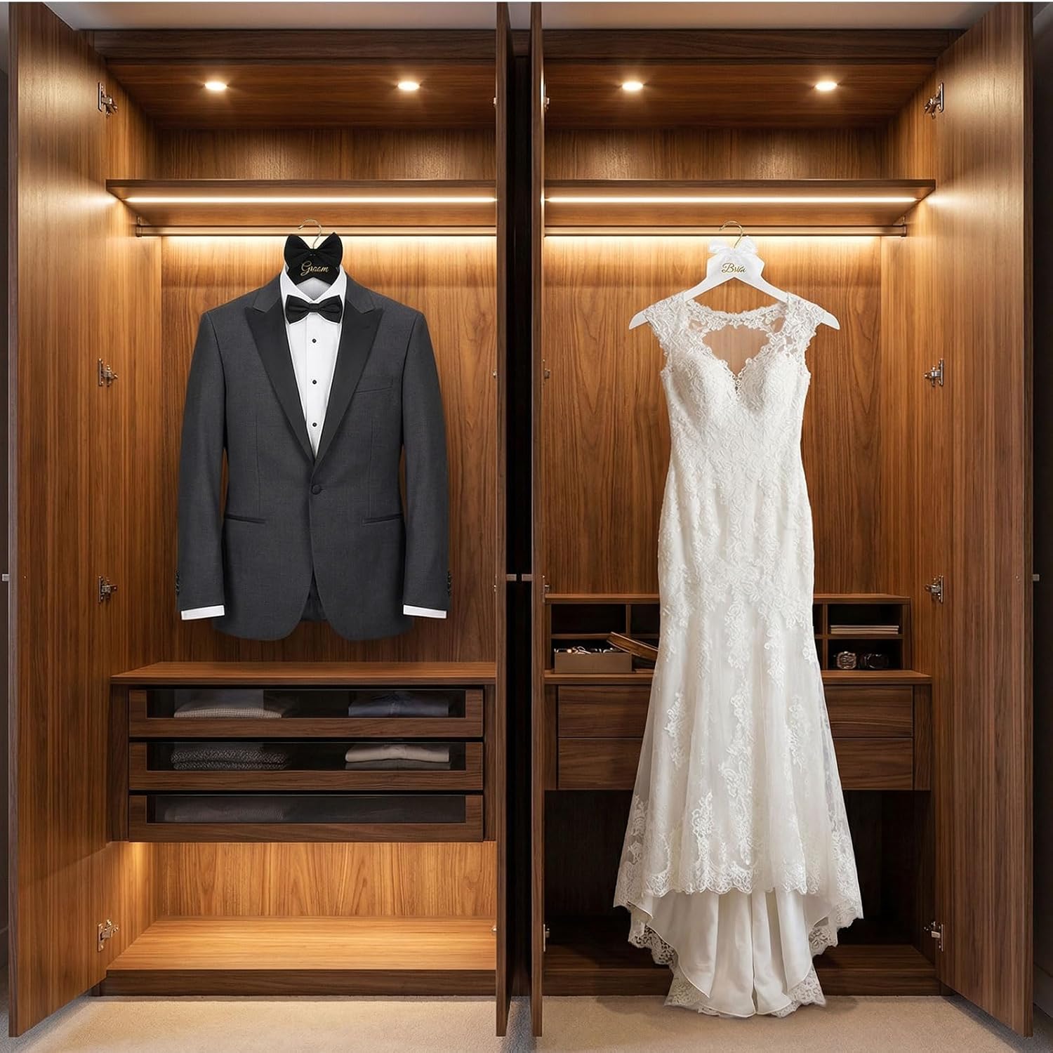 2 Buah Set Gantungan Baju Peng - Suit Supply Wedding Party ulasan dan harga