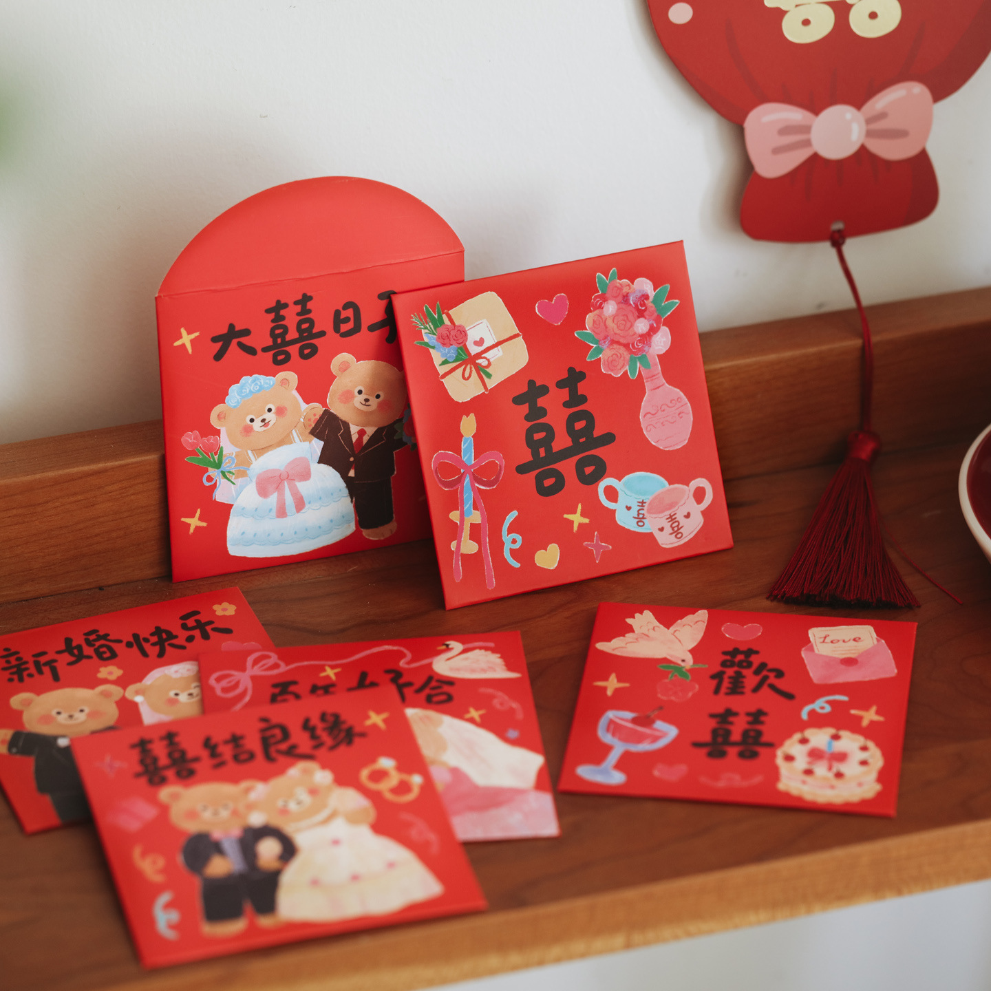 6 Buah Amplop Merah Penghalang - Wedding Envelopes ulasan dan harga